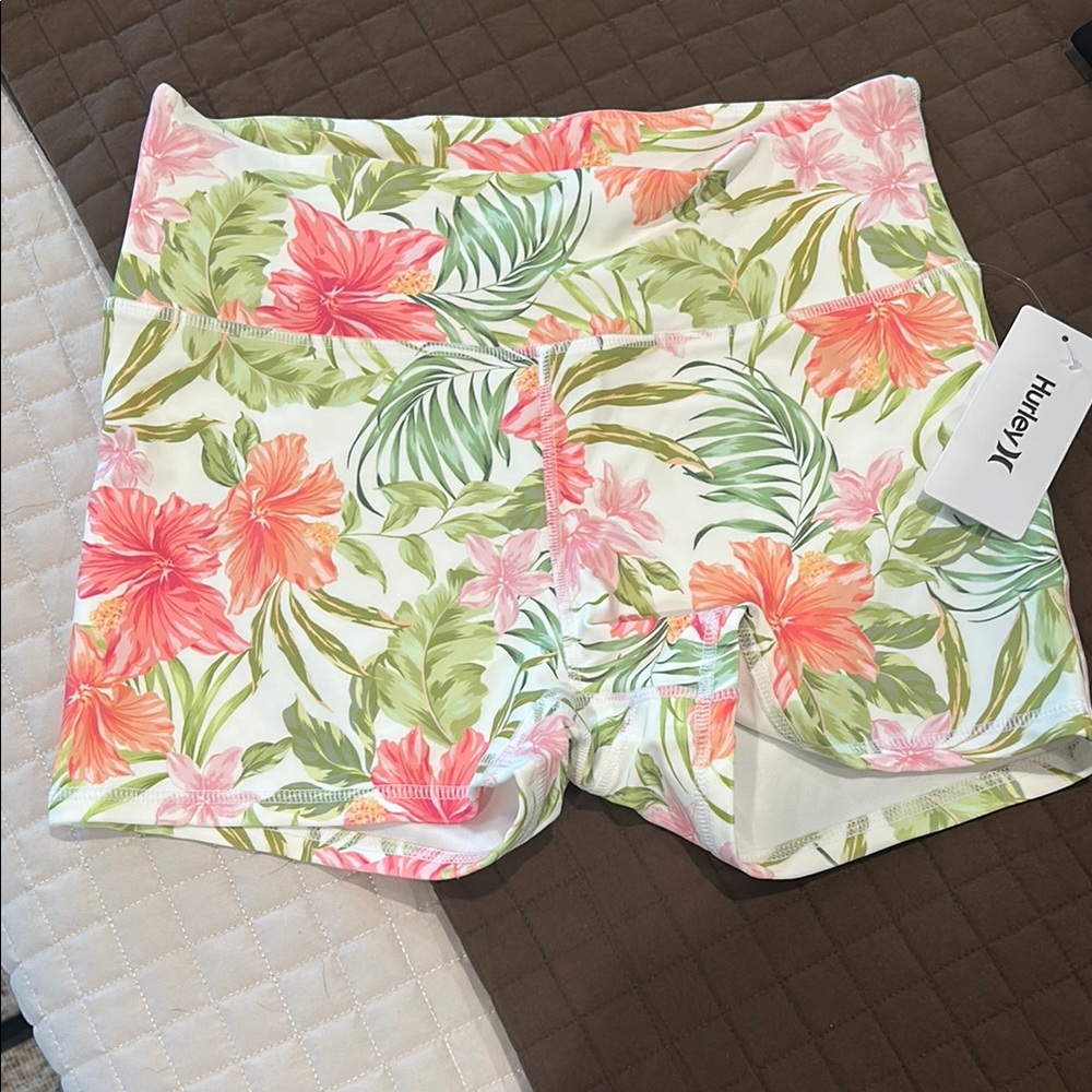 Hurley Women's Floral Print Swim Shorts - size small